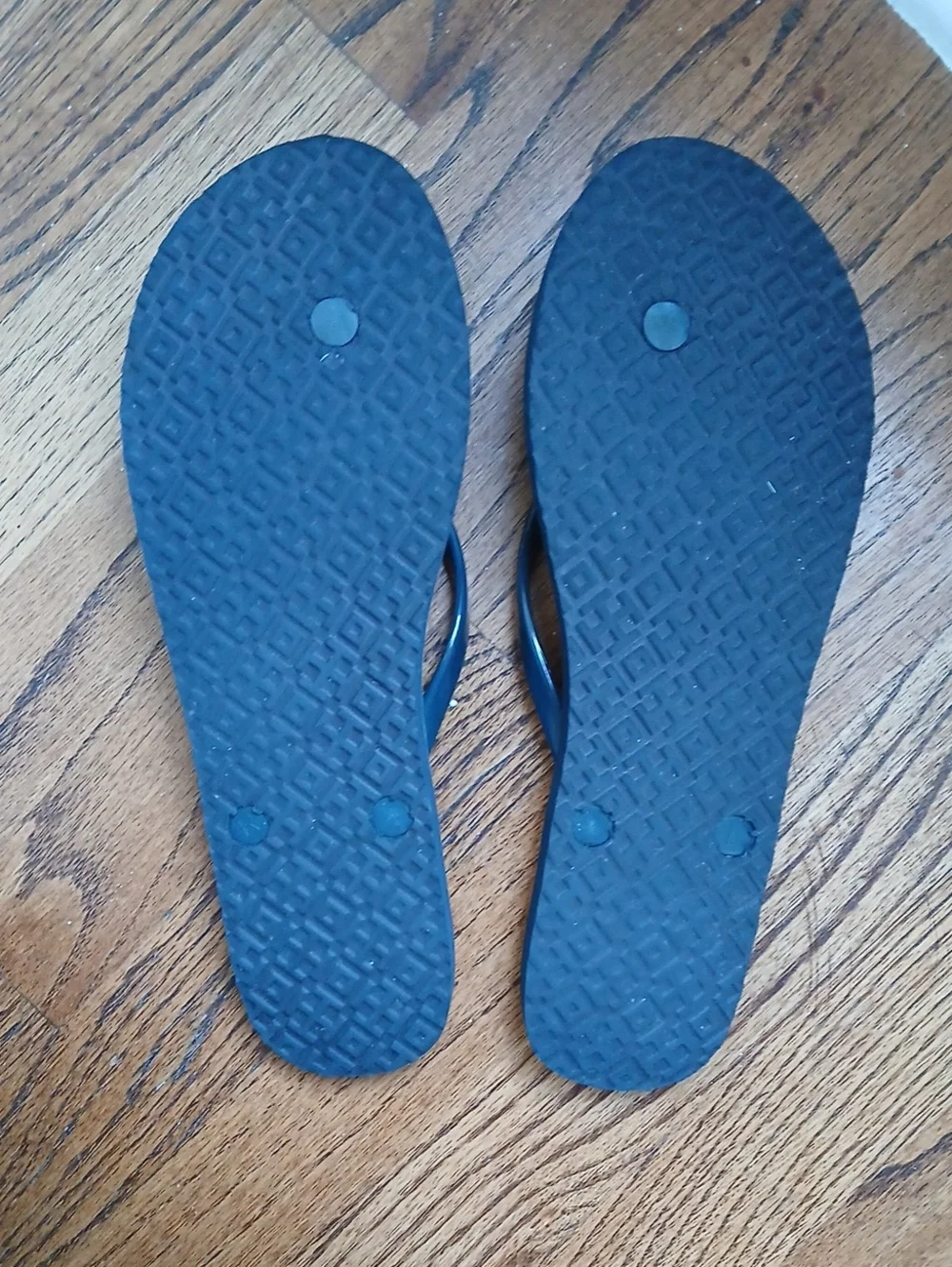 Tory Burch Black and Cream Logo Flip Flop Sandals